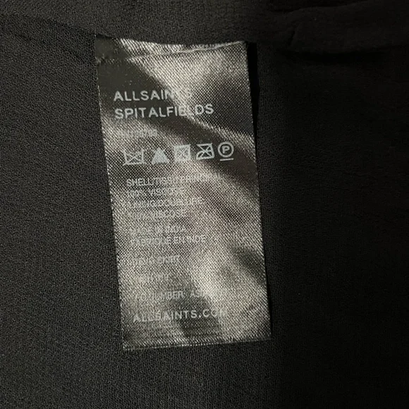 VINTAGE All Saints Spitalfields Sequin Embellished Black Silver Mini Skirt S/M - Picture 8 of 13